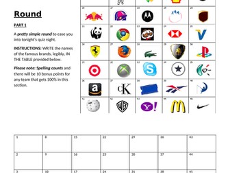 Guess The Logos and Alphabet Brands Worksheet for Tutor Time