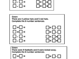 Year 1 Fact Families - The 8 Facts