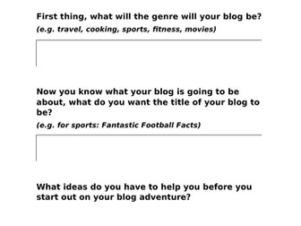Creating a blog, template for ideas