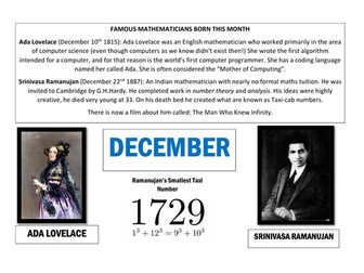 Maths Calendar - December