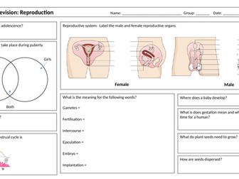 Year 7 Activate B3 Topic Revision Grid: Reproduction