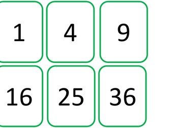 Square prime and cube flash cards