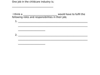 CCEA Occupational Studies: Looking after children Entry Level resources