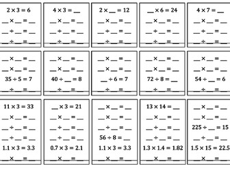 Commutative properties with Multiplication and division.