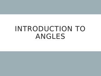 Introduction to angles