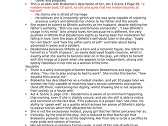 Desdemona - in depth (Othello)