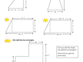 Expanding brackets area questions