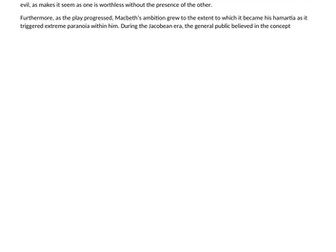 GCSE Grade 9 Essay: Ambition in Macbeth