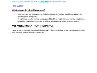 Exercise Intensity/Heart Rate Zones Practical Activity