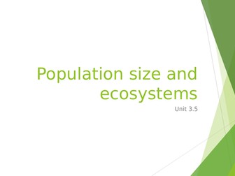 Population size and ecosystems wjec unit 3.5