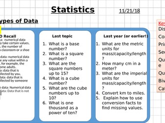 Statistics - Types of Data