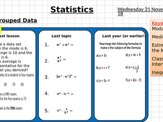 Statistics - Grouped Data
