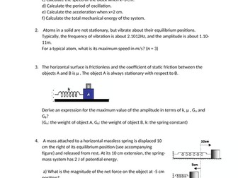 SIMPLE HARMONIC MOTION QUIZ