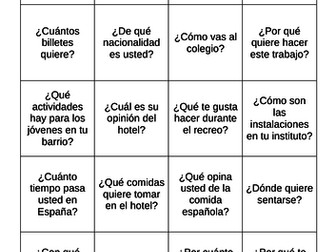 Spanish Role Play Revision Game