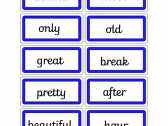 Common Exception Words Y2 - cards for key chain.