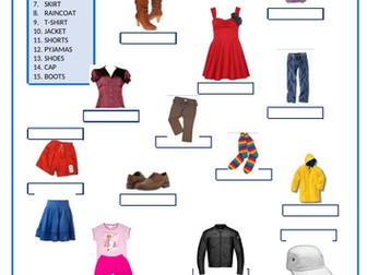 Worksheet for clothes