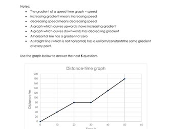 DISTANCE-TIME GRAPHS