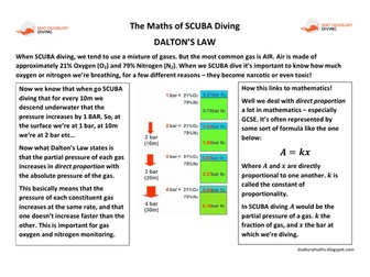Maths of SCUBA Diving - Dalton's Law