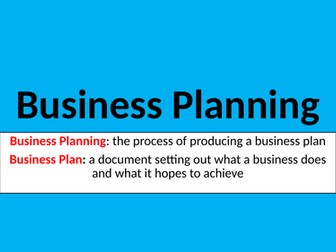 3.1.6 GCSE AQA Business 9-1: Business Plan + Profit