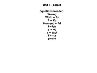 AQA Unit 5 - Forces Revision