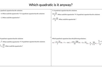 Which Quadratic Is It Anyway?