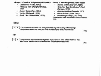 AL Film Studies Response - Vertigo and Blade Runner