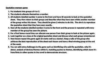 A Christmas Carol - quotation memory game.