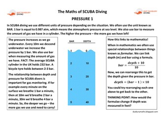 Maths of SCUBA Diving - Pressure 1