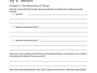Reading comprehension: The Railway Children by E. Nesbit, questions on all chapters