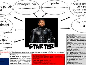 La personne que j'admire /discussing role models/outstanding lesson observation KS4