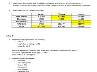 3.1 AQA GCSE Business: End of unit test