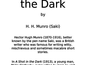 Comprehension  - 'A Shot in the Dark' by Saki