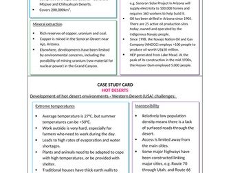 AQA GCSE Geography (2016) Hot deserts case study (Western Desert, USA)