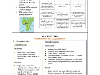 AQA GCSE Geography (2016) Urban issues and challenges case study (Lagos, Nigeria)