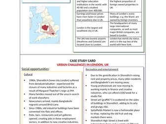 AQA GCSE Geography (2016) Urban issues and challenges (London, UK)