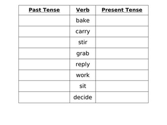 Past Tense Worksheets