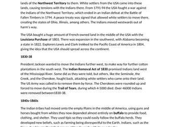 OCR Schools History Project History B summary notes for America
