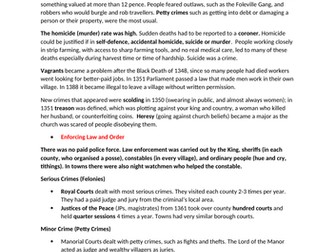 OCR SHP History B Crime and Punishment revision summary notes