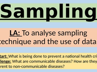 AQA B1 Sampling Non-Communicable Diseases (B7)