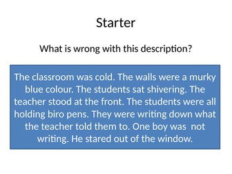 Sentence types in narrative writing