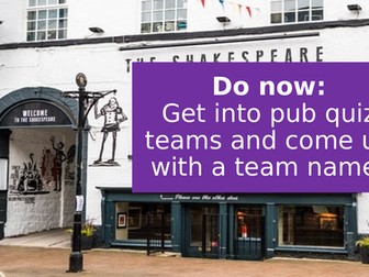 Macbeth Fun Pub Quiz!