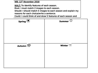 4 Seasons Sorting Worksheet