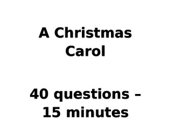 GCSE Knowledge Test - A Christmas Carol