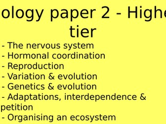 AQA Combined Science Biology Paper 2 Flashcards