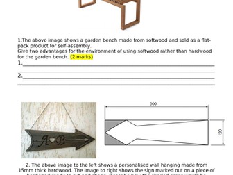EDEXCEL GCSE 9-1 Design and Technology - Timber homework or end of unit exam