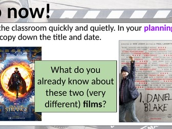 AQA Media Studies CSP (Film Industry - 'Doctor Strange' & 'I, Daniel Blake')