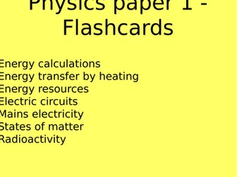 AQA Combined Science Physics Paper 1 Flashcards