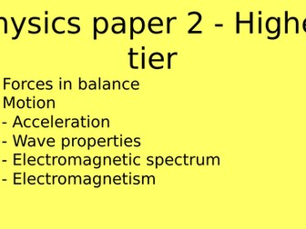 AQA Combined Science Physics Paper 2 Flashcards