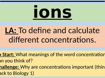 AQA C1 Concentration (C4.4)
