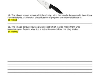 EDEXCEL GCSE 9-1 Design and Technology - Polymers exam style questions